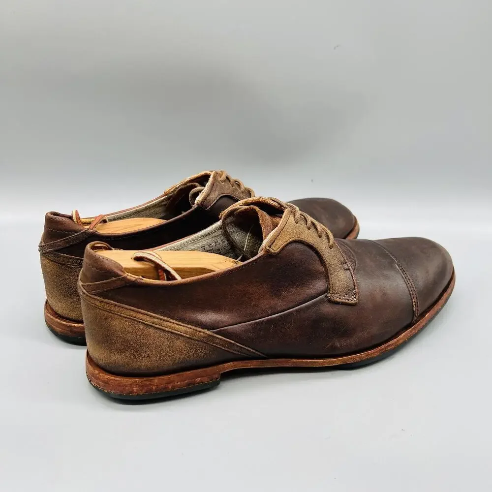 Timberland Boot Company Shoes Mens 8 Brown Leather Cap Toe Derby Oxford Dress